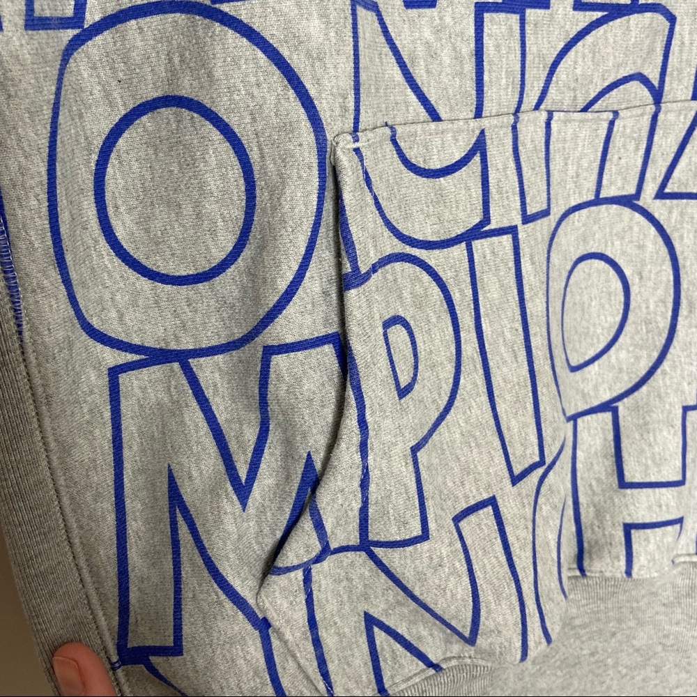 Champion Large Logo Gray Sweatshirt Large - Picture 6 of 9